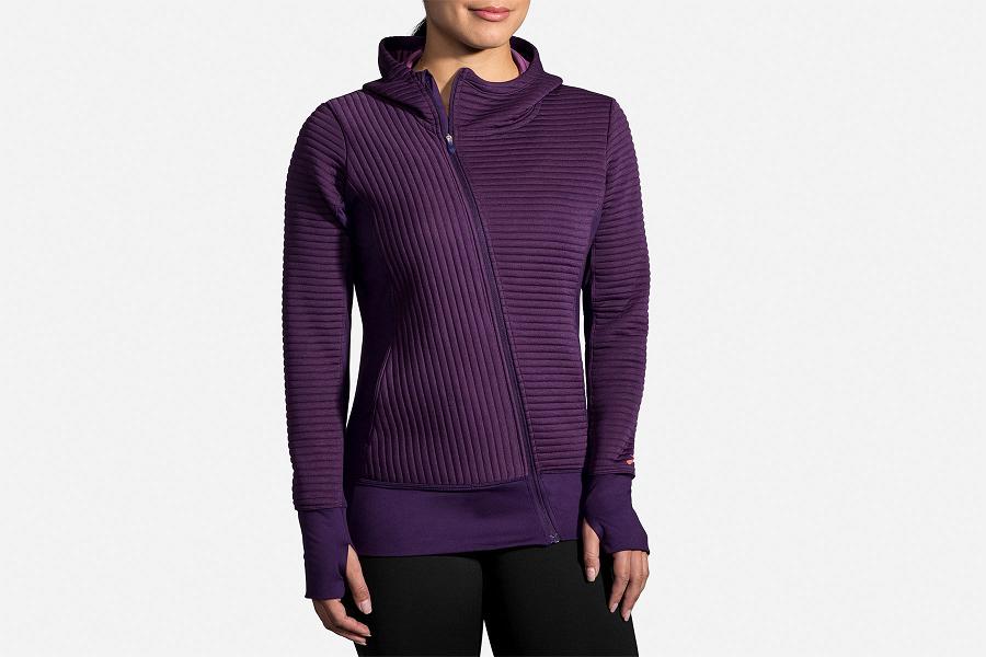 Brooks Fly-By Women Sport Clothes & Running Hoodie Purple JWQ892731